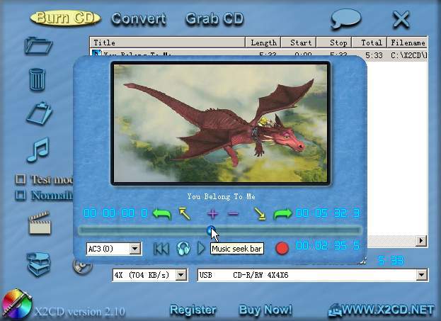 X2CD Music CD Burner Screenshot